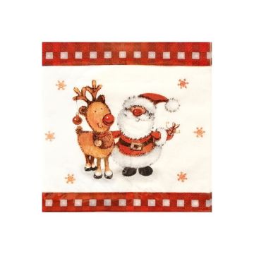Servetten Kerstman en Rendier