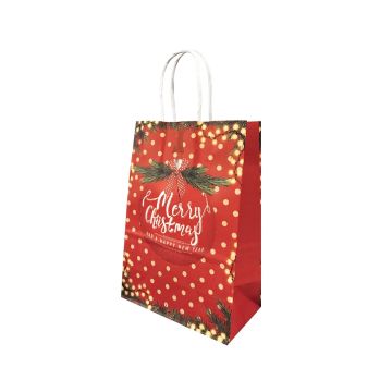 Cadeautasjes Merry Christmas Rood - 15 x 8 x 21 cm - 6 stuks