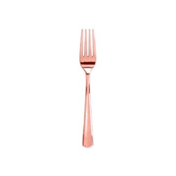 Plastic Dessertvorken Metallic Roségoud (12st)
