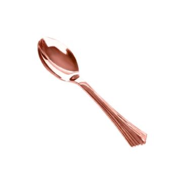 Plastic Dessertlepels Metallic Roségoud (12st)