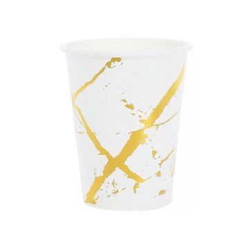 Kartonnen Bekers Marble Goud 