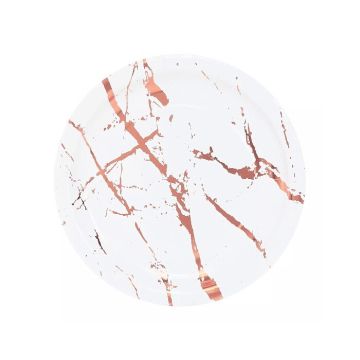 Kartonnen Borden Marble Roségoud 23cm (20st) 