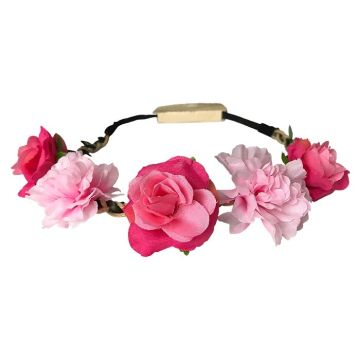 Haarband Bloemen Fuchsia & Roze 