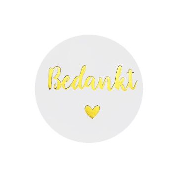 Stickers Bedankt Wit/Goud (24st)