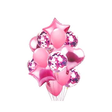 Ballonnentros set in het roze