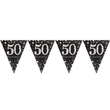 Vlaggenlijn 50 Happy Birthday Sparkling 