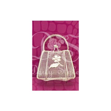 Handtasje Metaaldraad Zilver 