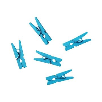 Houten Mini Knijpertjes Blauw (24st) 