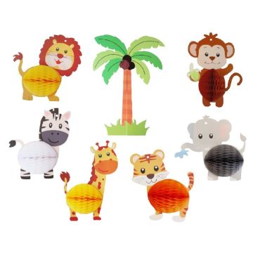 Honeycomb Decoratieset Jungle Dieren (7st)