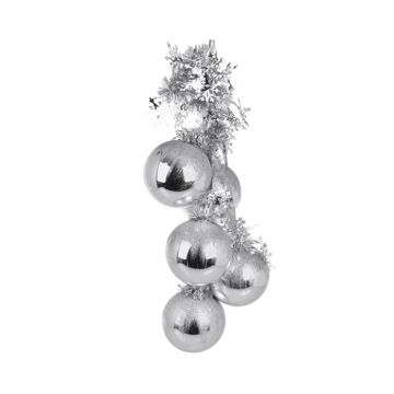 Kerstballen Tros Zilver - 10cm - 1 stuk