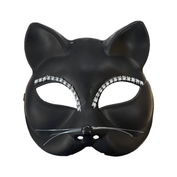 Masker Zwarte Kat met strass 