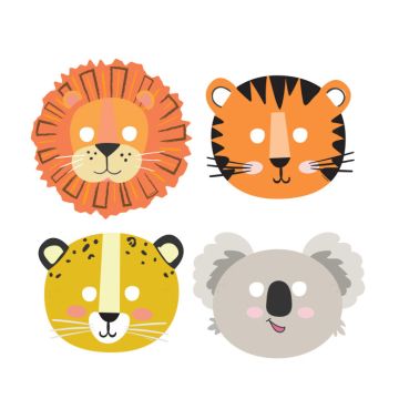 Maskers Dieren Get Wild (8st) 