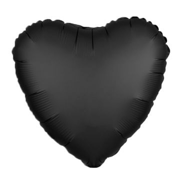Folieballon Hart Matte Zwart