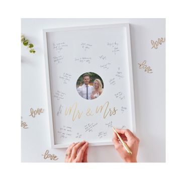 Mr & Mrs Alternatief Gastenboek Frame Ginger Ray