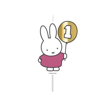 Nijntje Kaars 1 Jaar Roze 