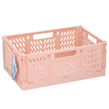 Opvouwbare opbergkrat roze