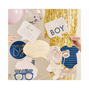 Photobooth Props Gender Reveal Ginger Ray (10st)