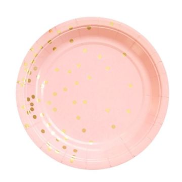 Borden 'Gold Dots' Pastel Roze (10st)