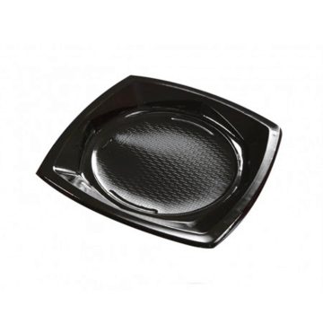 Plastic Borden Vierkant Zwart 23cm (20st)