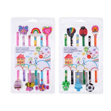 Potloden met gum (6st) 