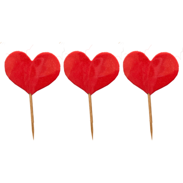 Prikkers Hartjes Glitter Rood (12st)