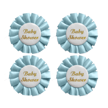Rozetten Babyshower Blauw (4st)