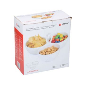 Alpina Serveerschaal Porcelein 3-vaks 