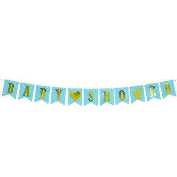Slinger Babyshower Blauw & Goud 