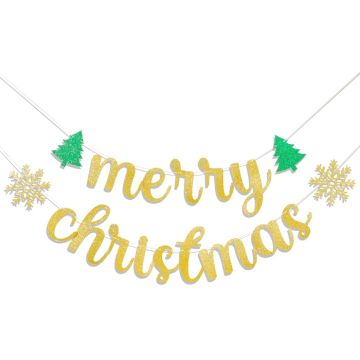 Glitter Slinger Merry Christmas - Feestelijke Kerstversiering