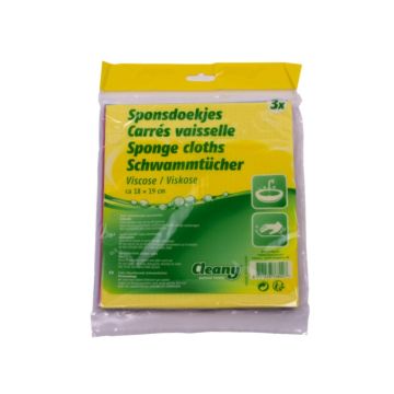 Sponsdoekjes Cleany 18x19cm (3st) 