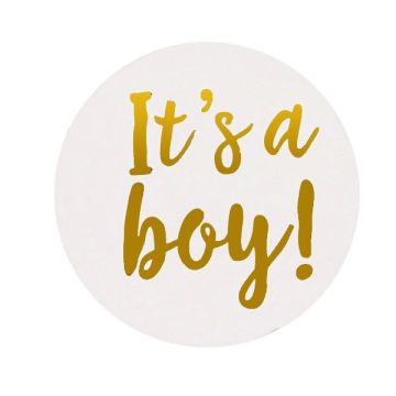 Stickers Rond It's a boy! Goud (24st)