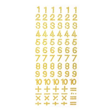 Strass Cijfers Goud (84st)