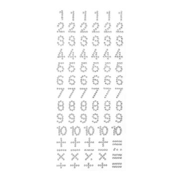 Strass Cijfers Zilver (84st)