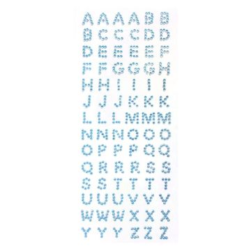 Strass Letters Blauw (84st)