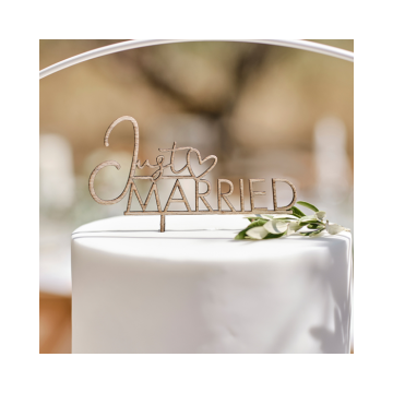 Houten Taarttopper Just Married Ginger Ray 