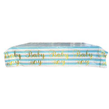 Tafelkleed Baby Boy Stripes & Dots 