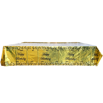 Tafelkleed Goud Happy Birthday Sparkling 