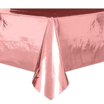 Plastic Tafelkleed Metallic Roségoud