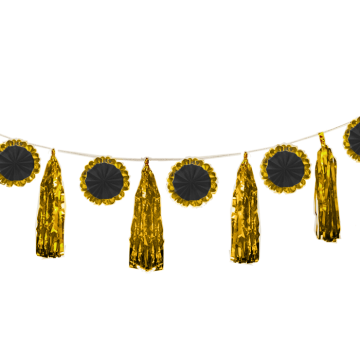 Tassel & Waaier Slinger Zwart/Goud 