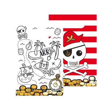 Papieren Uitdeelzakjes Piraten Map (8st) 