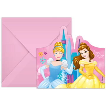 Uitnodigingen Disney Princess - 6 stuks