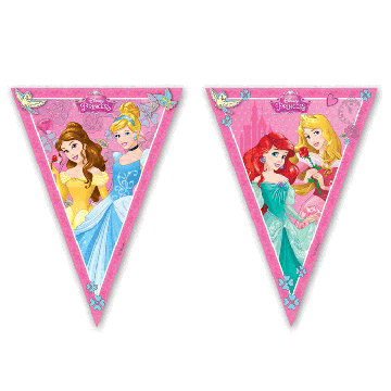 Plastic Vlaggenlijn Disney Princess (2,3m)