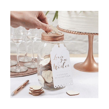 Wenspot met houten hartjes Ginger Ray 