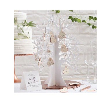 Houten Wensboom met houten hartjes Ginger Ray 