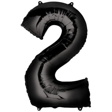Folieballon 2 Zwart XL 