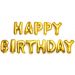 Folie Ballon 'Happy Birthday' Goud