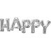 Folie Ballon 'HAPPY' Zilver