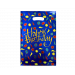 Uitdeelzakjes 'Happy Birthday' Metallic Blauw - 12 Stuks