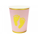 Bekers Baby Girl Voetjes Roze/Goud - 8st