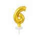Mini Folieballon Caketopper Goud Cijfer 6 - 13cm